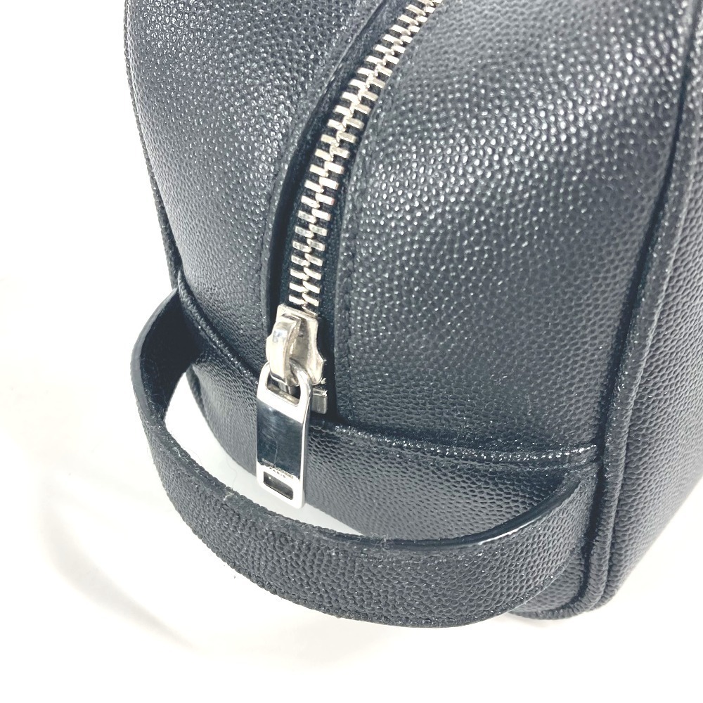 SAINT LAURENT PARIS Logo Grooming Bag Leather Black - Picture 5 of 9
